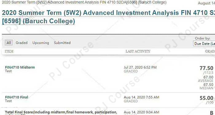 Advance Investment Analysis网课代上